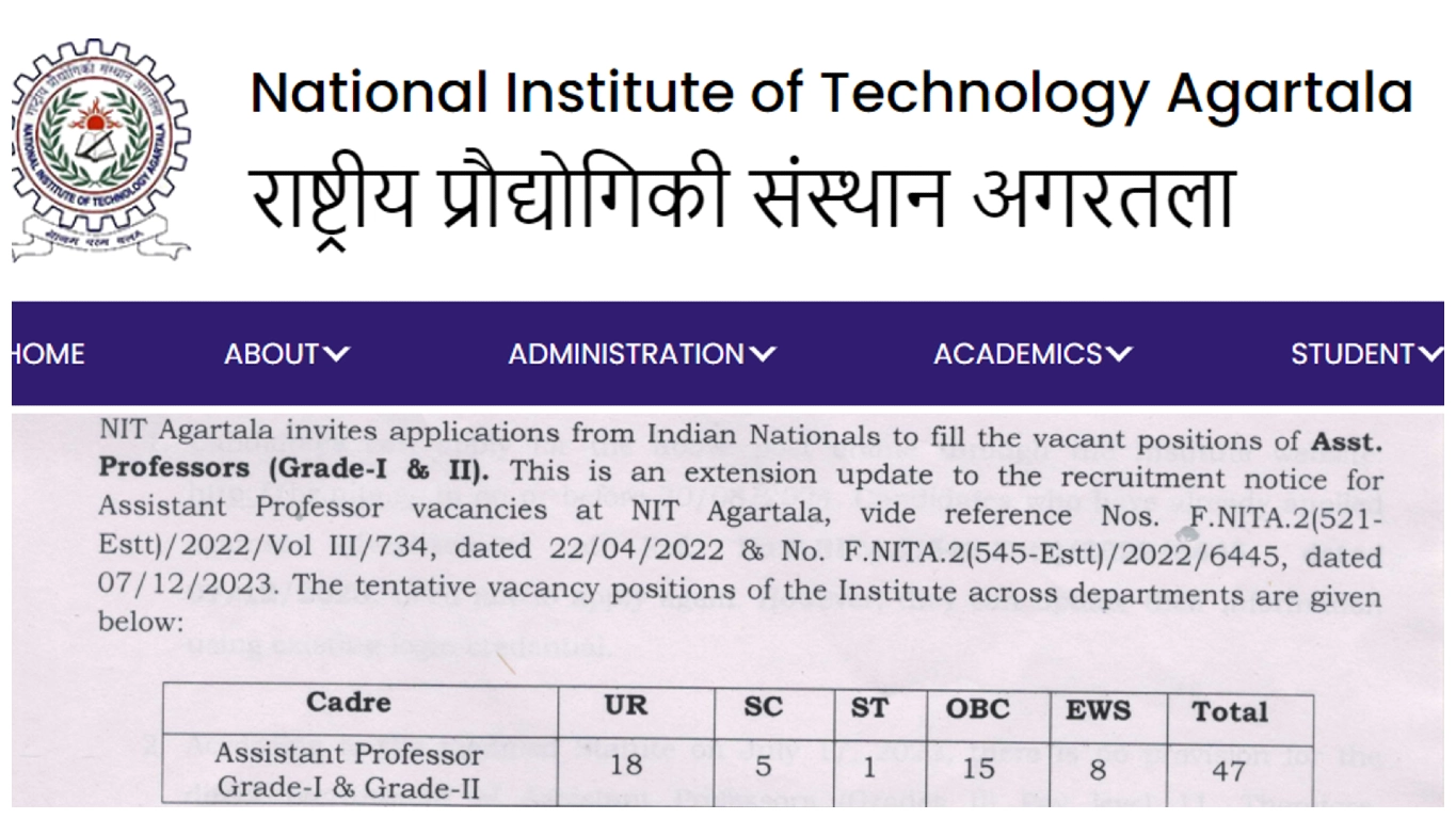 NIT Assistant Professor Recruitment 2024